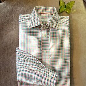 Eton Micro Windowpane Fine Twill Shirt Contemporary Fit 39